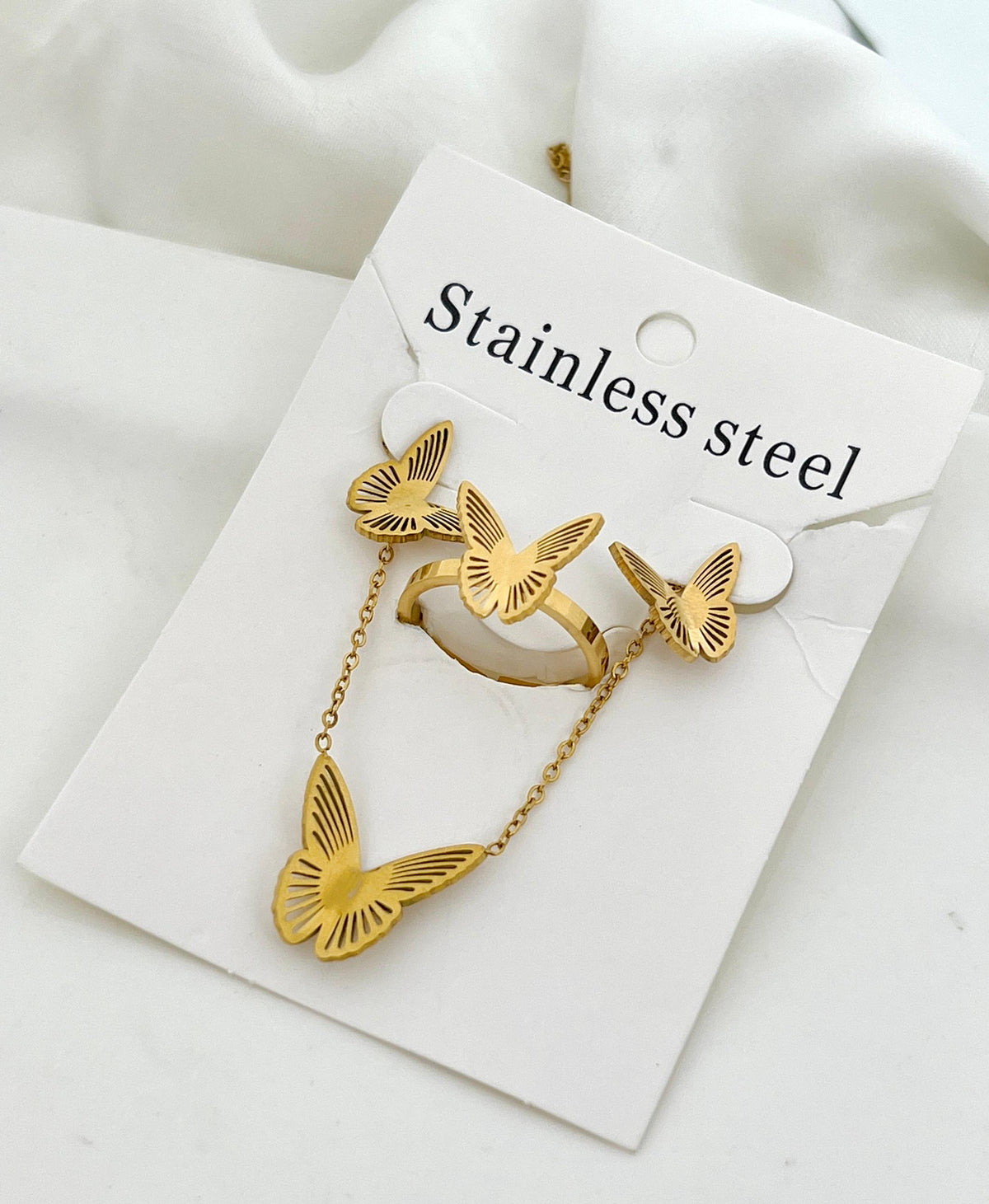 Frosted Butterfly  necklace set