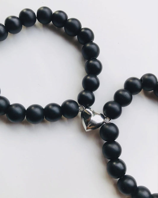 Pair of Beads Couple heart Bracelet