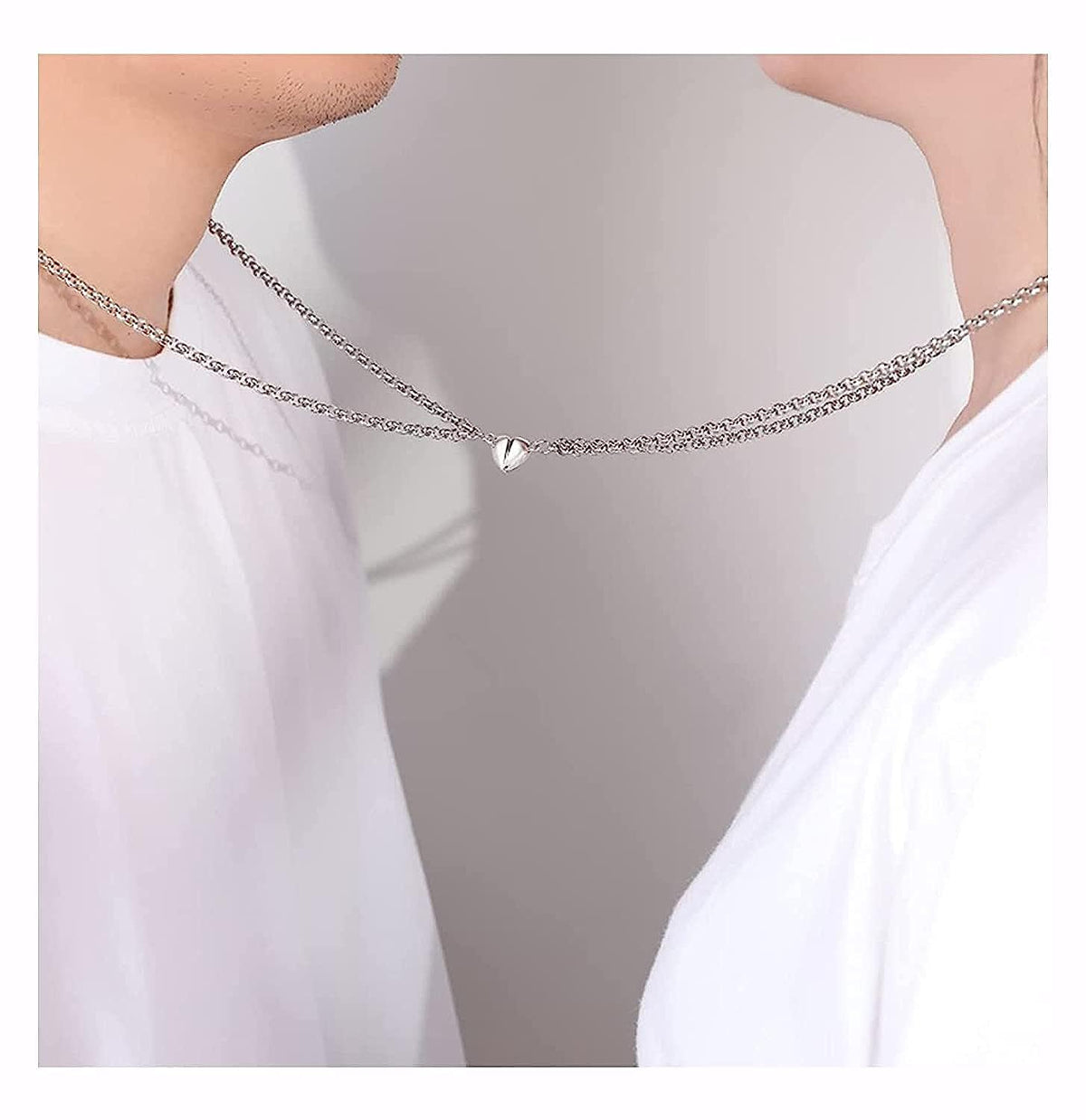 Magnetic Couple Heart Necklace