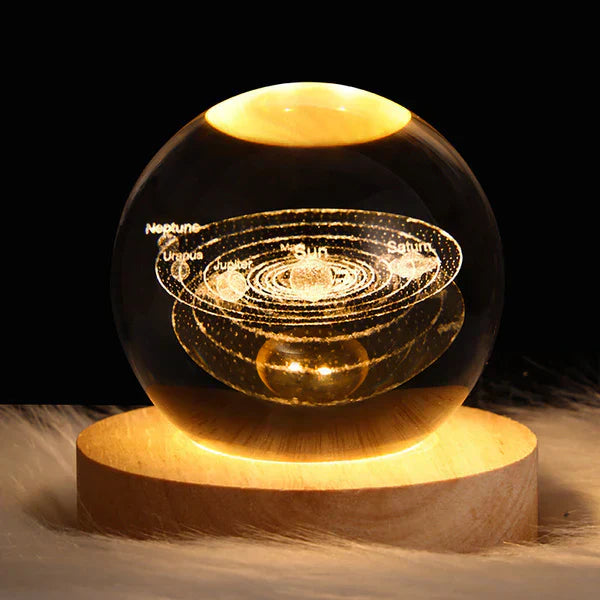 3D Crystal Ball Light, Glowing Planet